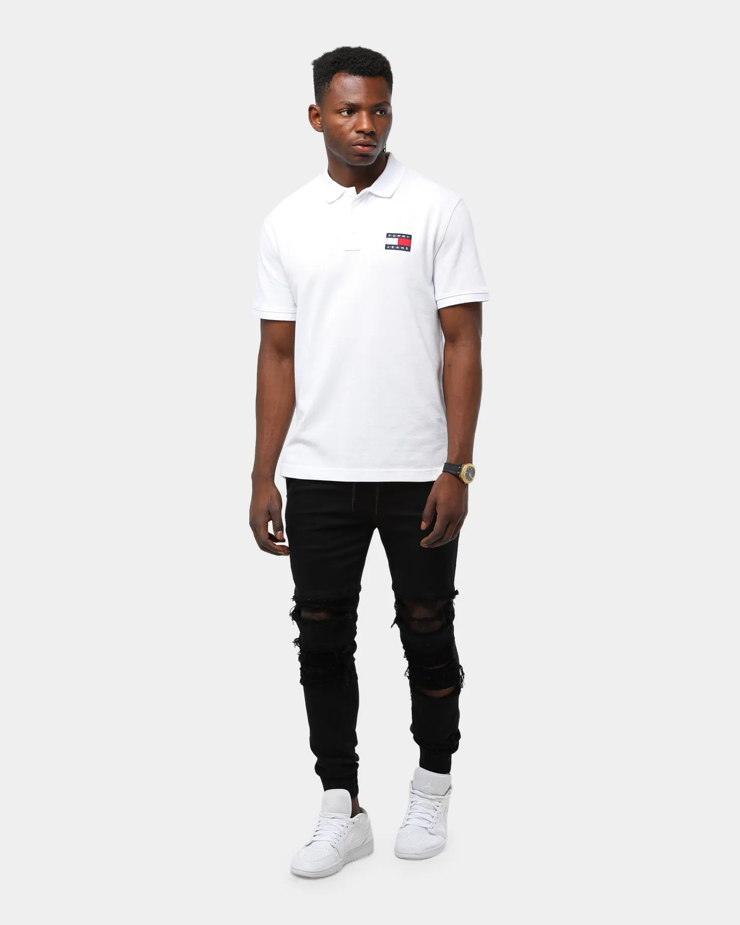 Tommy Jeans Men's TJM Tommy Badge Polo Classic White