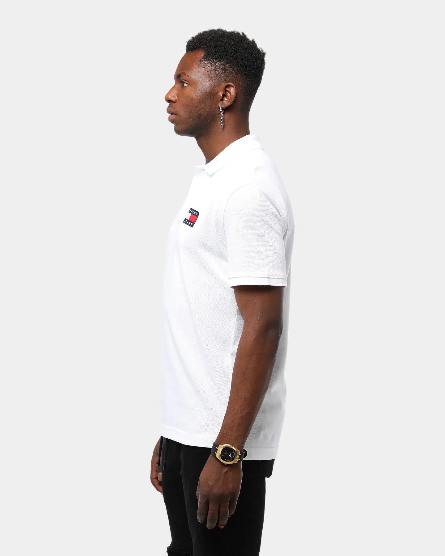 Tommy Jeans Men's TJM Tommy Badge Polo Classic White