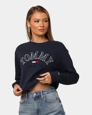 Tommy Jeans Women's Crop College Logo Sweatshirt Twilight Navy