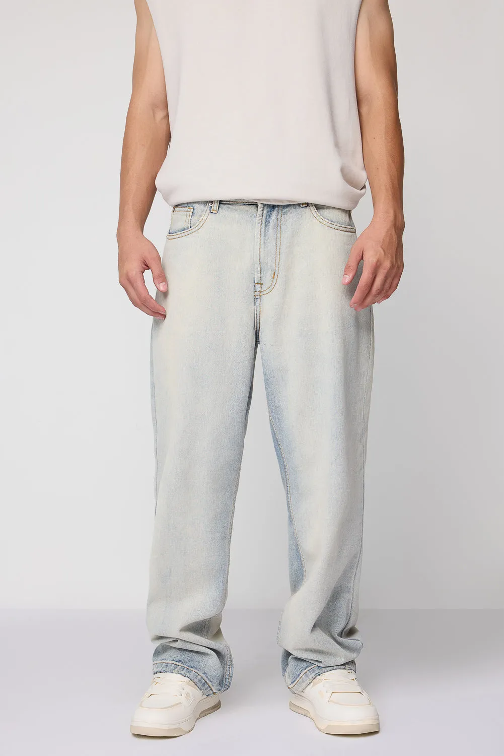 Urban Wash Blue Men's Baggy Leg Jeans