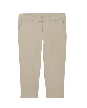 Varna Cropped Twill Pant | Tan