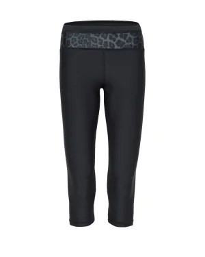 Vibeke - Black Leopard - Performance Crop Compression Tights