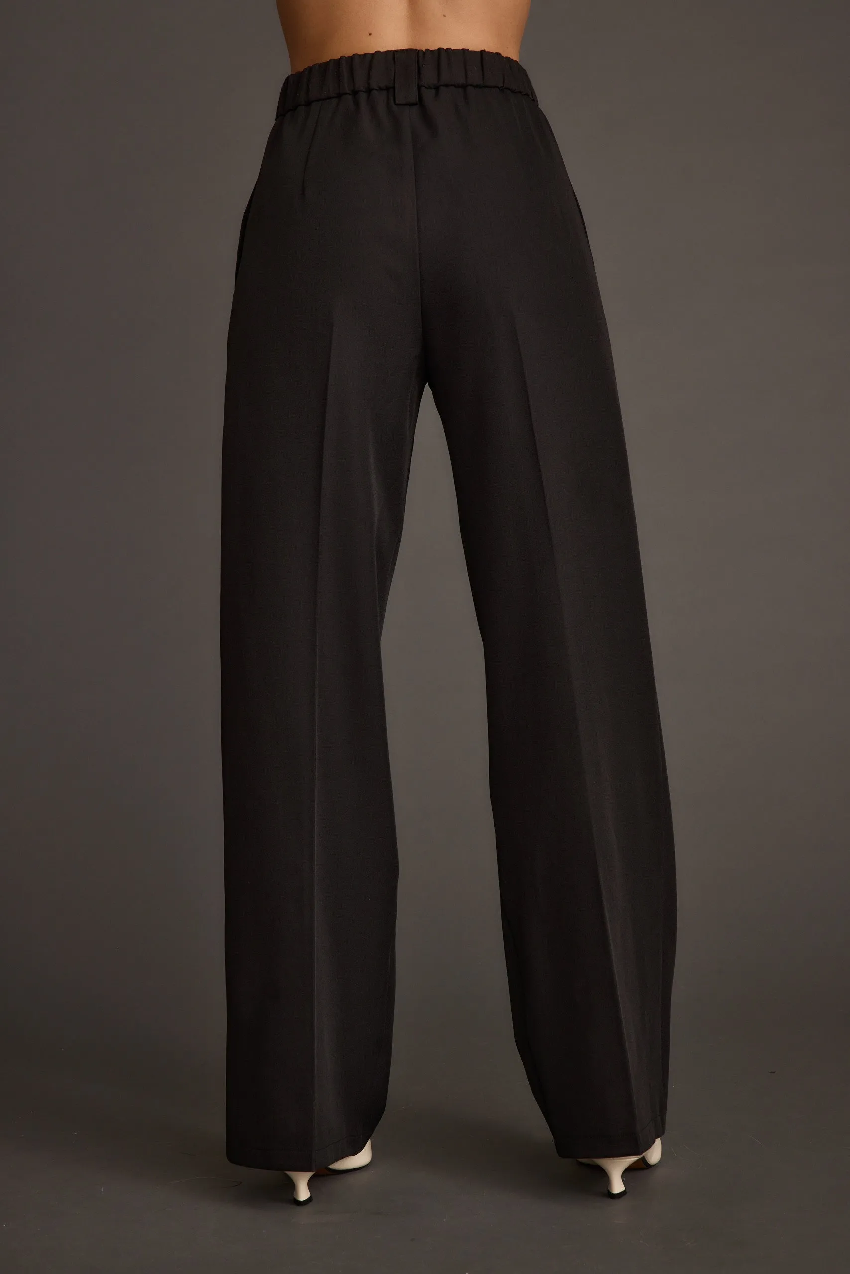 Weiss Black Wide Leg Trousers