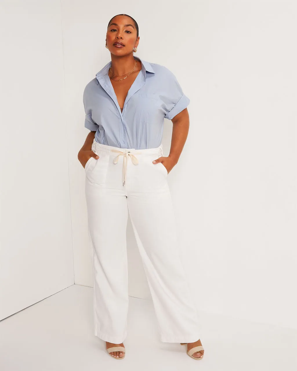 Westley Drawstring Wide Leg Jeans