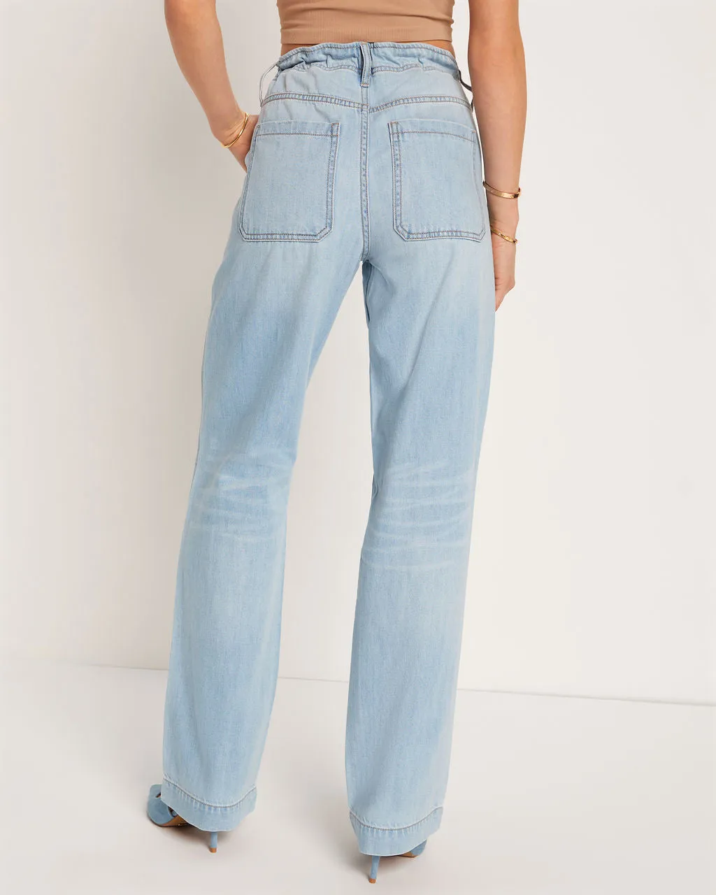 Westley Drawstring Wide Leg Jeans