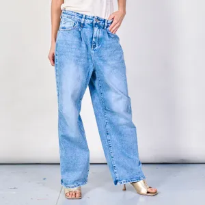 Wide-leg vintage denim jeans wholesale