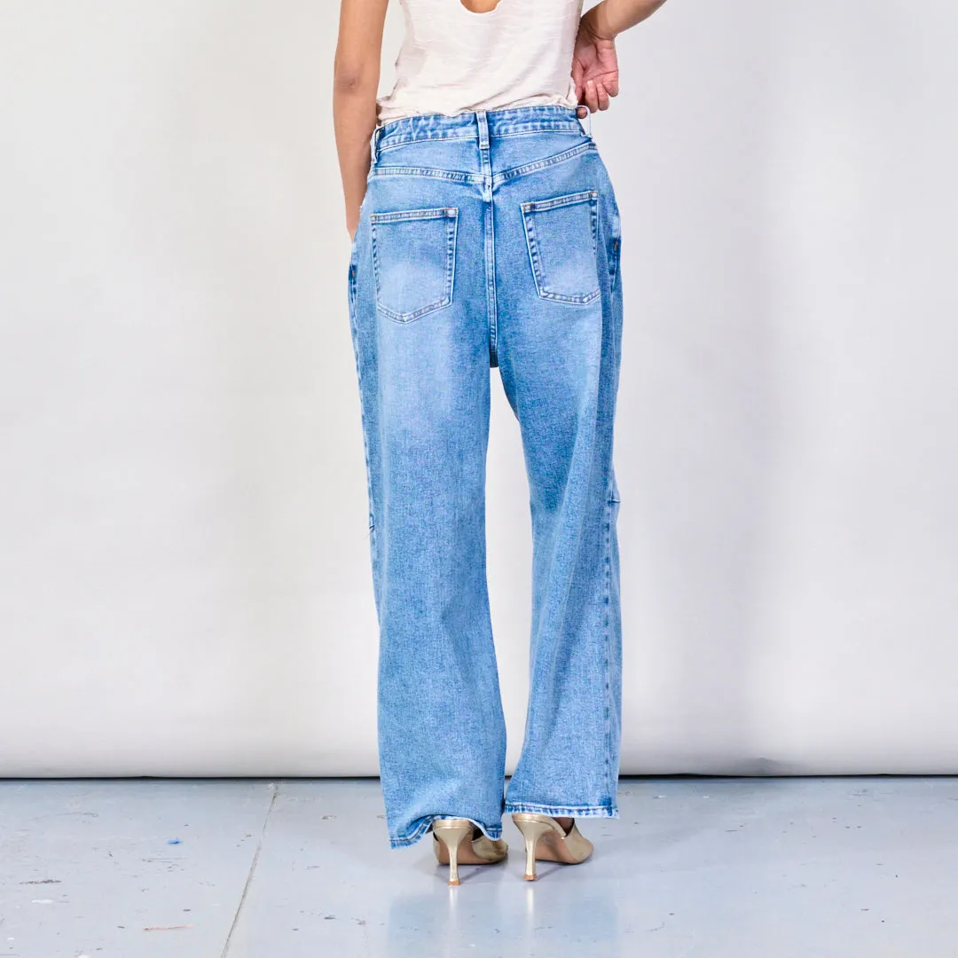 Wide-leg vintage denim jeans wholesale