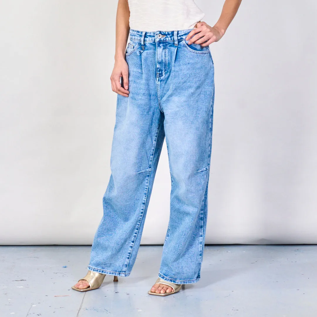 Wide-leg vintage denim jeans wholesale