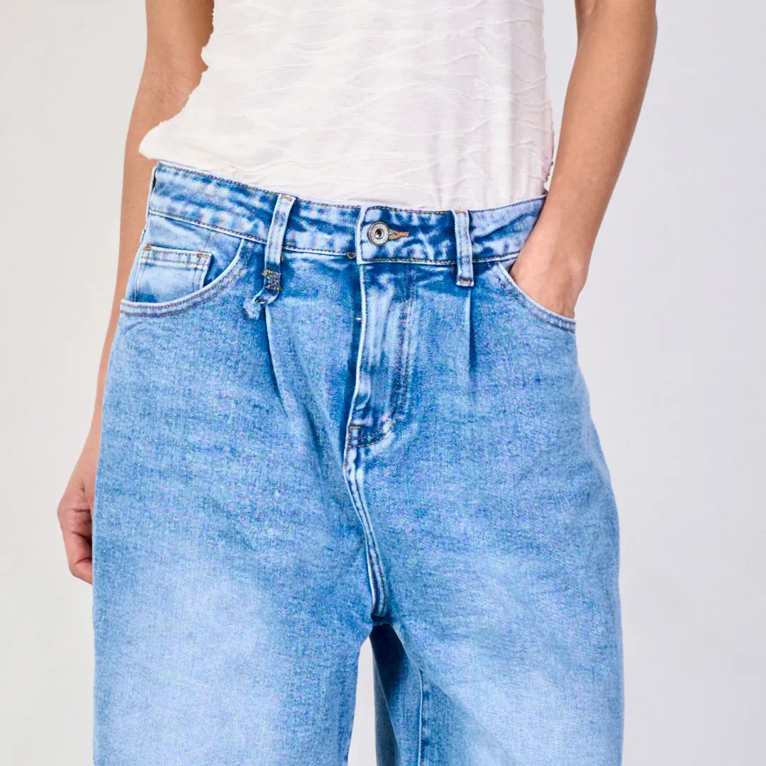 Wide-leg vintage denim jeans wholesale