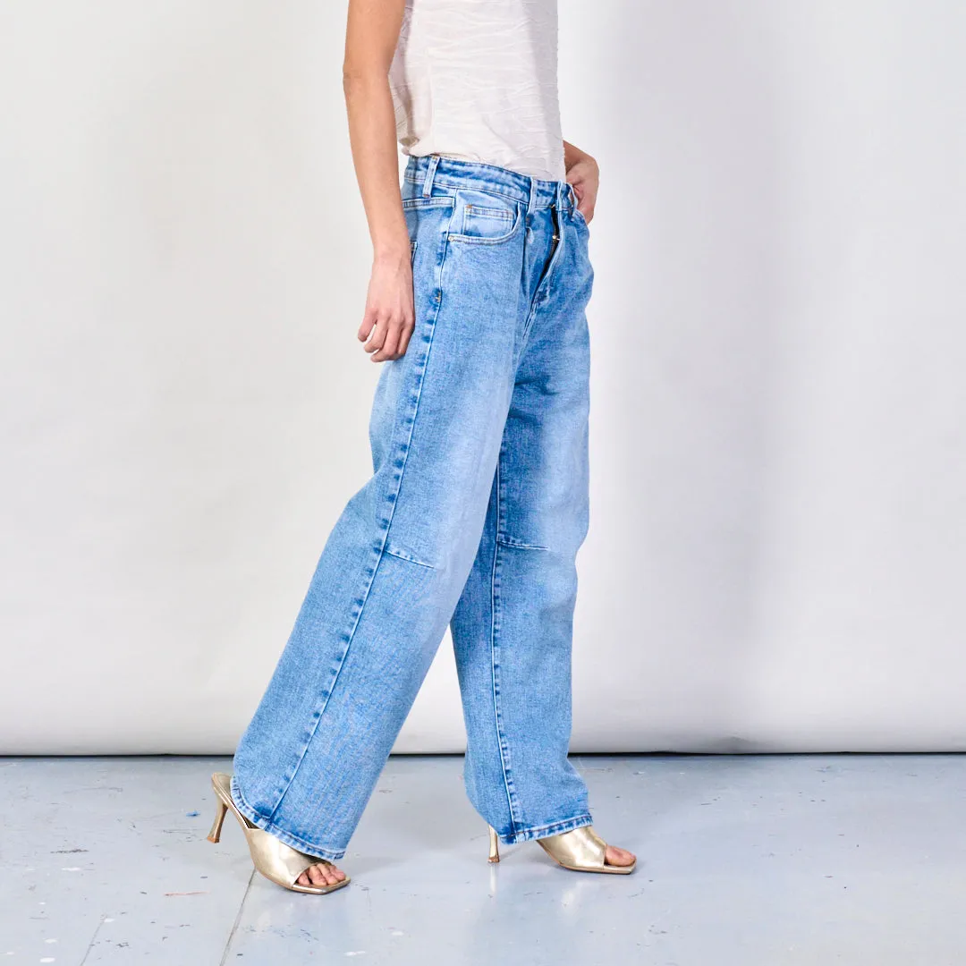 Wide-leg vintage denim jeans wholesale