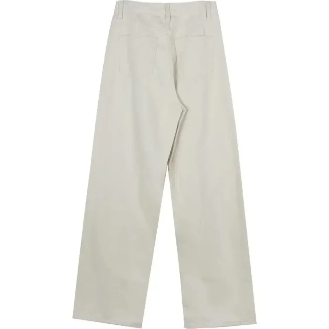 Women's Casual Low Waist Beige Wide Leg Flared Trousers | Perfect for Casual Days