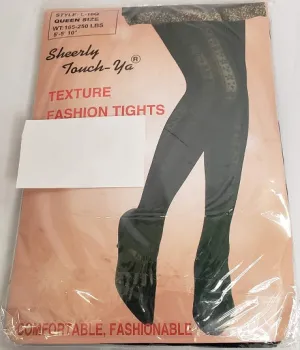 Wu -- Women's Texture Fashion Tights -- Black